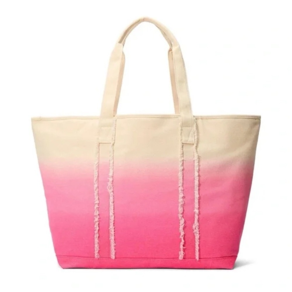 Ombré Gradient Tote Bag Great For Traveling Beach Everyday Use Barbie Pink - Picture 2 of 7
